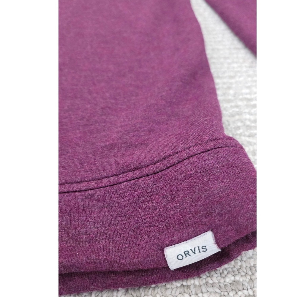 Orvis Classic Collection Women Medium Purple Heathered Fleece Crew Sweatshirt